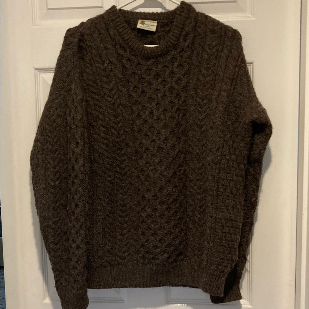 Cozy Brown Cable Knit Sweater